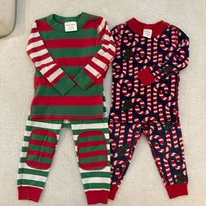 Hanna Andersson Christmas Long John Pajamas | Size 2 | Two Sets | Boys and Girls